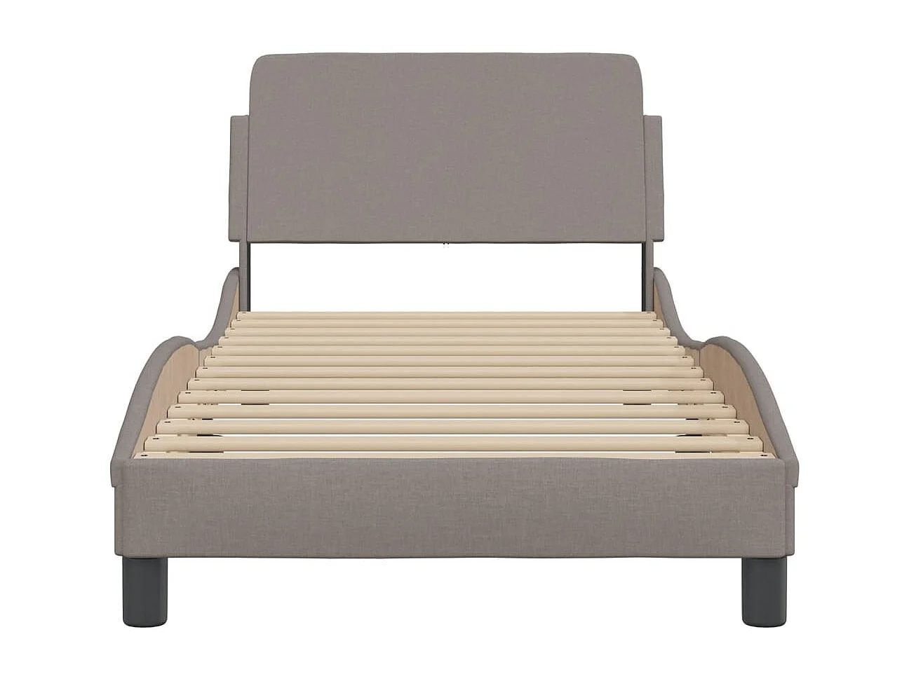 Bedframe met hoofdeinde zonder matras 90x190 cm stof taupe