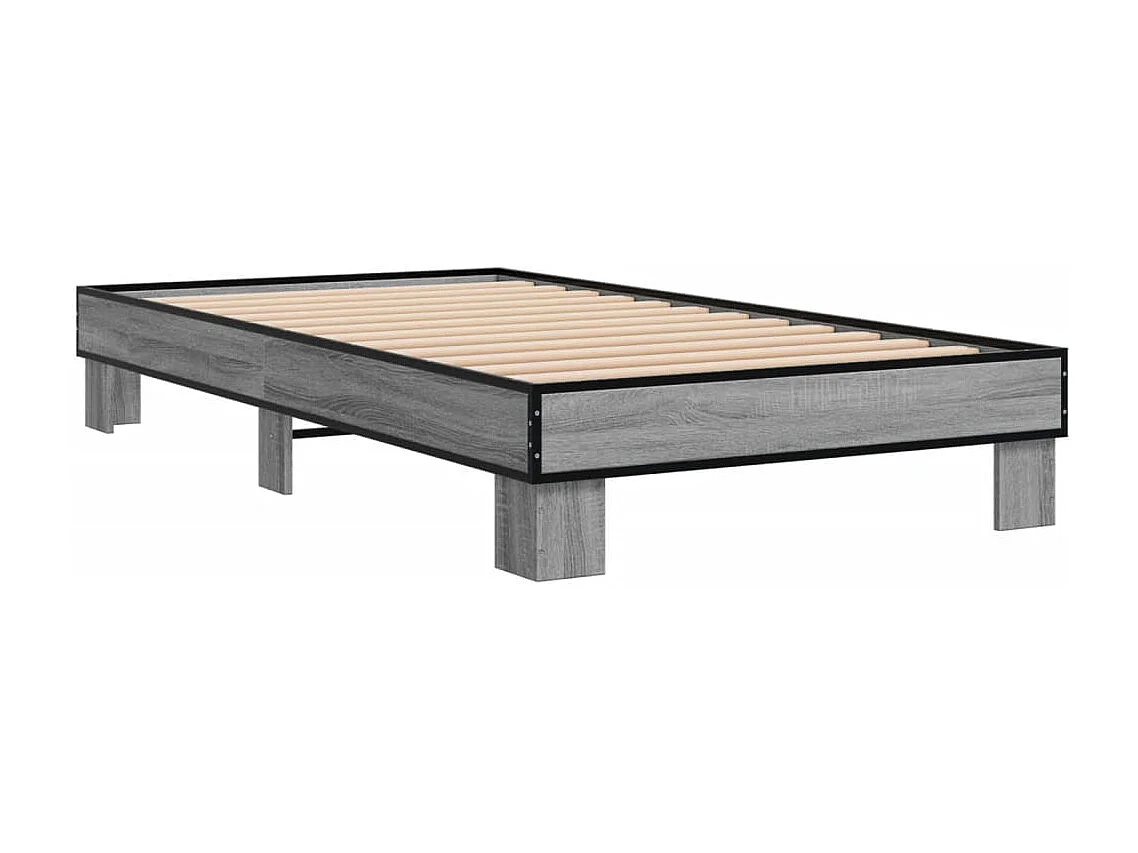 Giroletto Grigio Sonoma 100x200 cm Legno Multistrato e Metallo