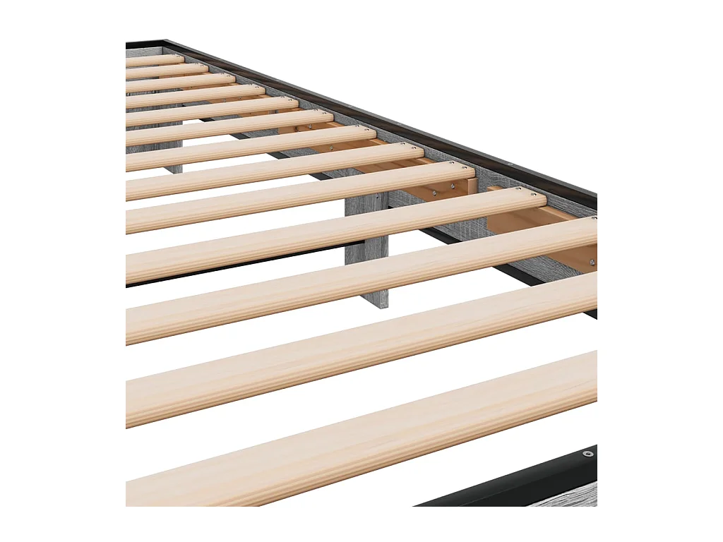 Bettgestell Grau Sonoma 100x200 cm Holzwerkstoff und Metall