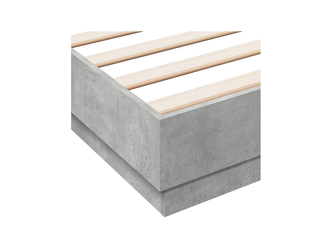 Cadre de lit sans matelas gris béton 120x200 cm