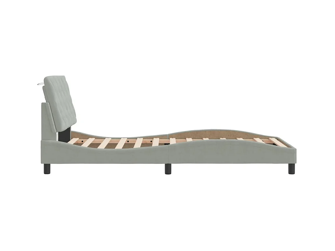 Bedframe zonder matras 100x200 cm fluweel lichtgrijs