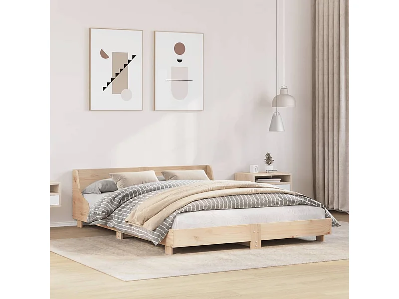 Bedframe zonder matras massief grenenhout 140x190 cm