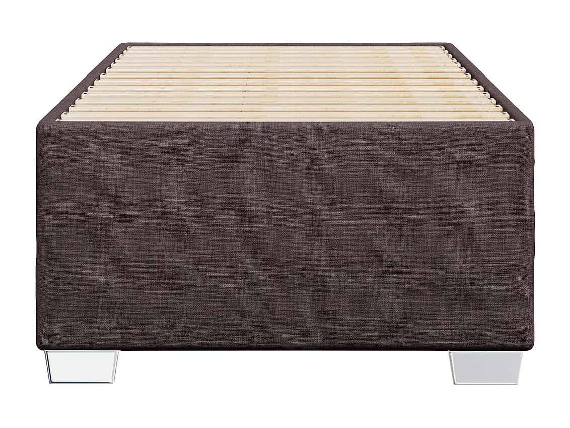Estrutura de cama sem colchão 80x200 cm tecido castanho-escuro
