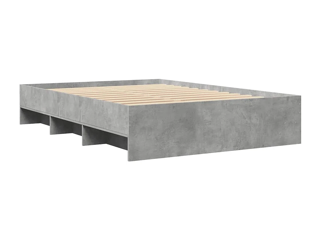 Cadre de lit sans matelas gris béton 120x200 cm bois ingénierie