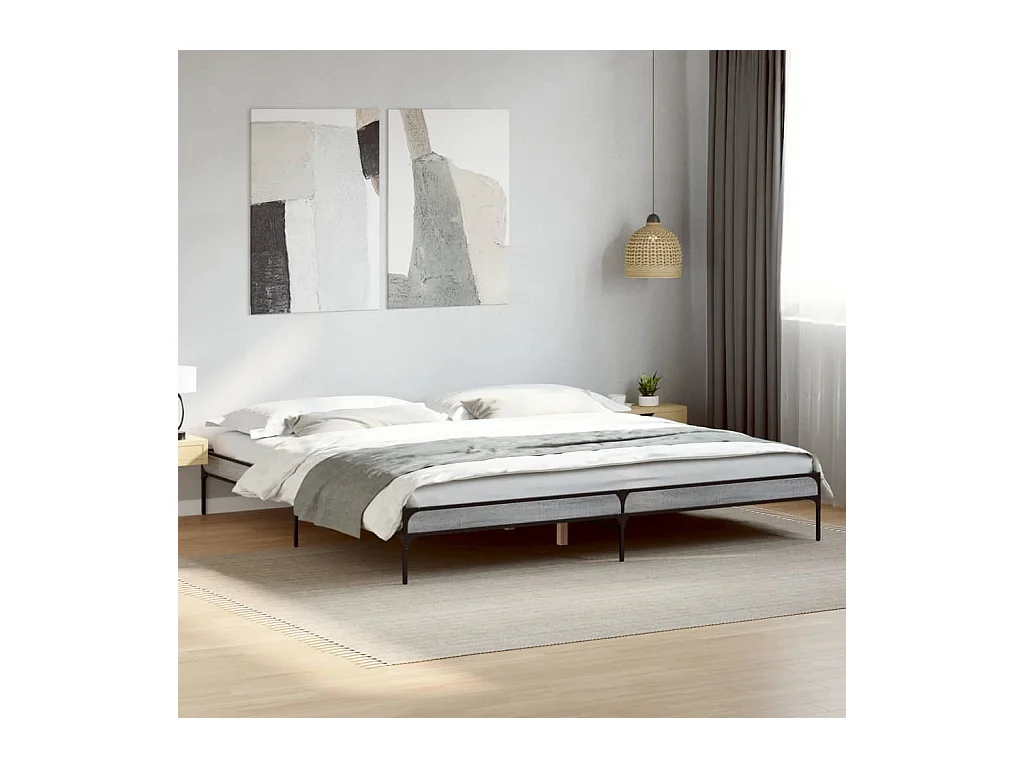 Cadre de lit sans matelas sonoma gris 200x200 cm