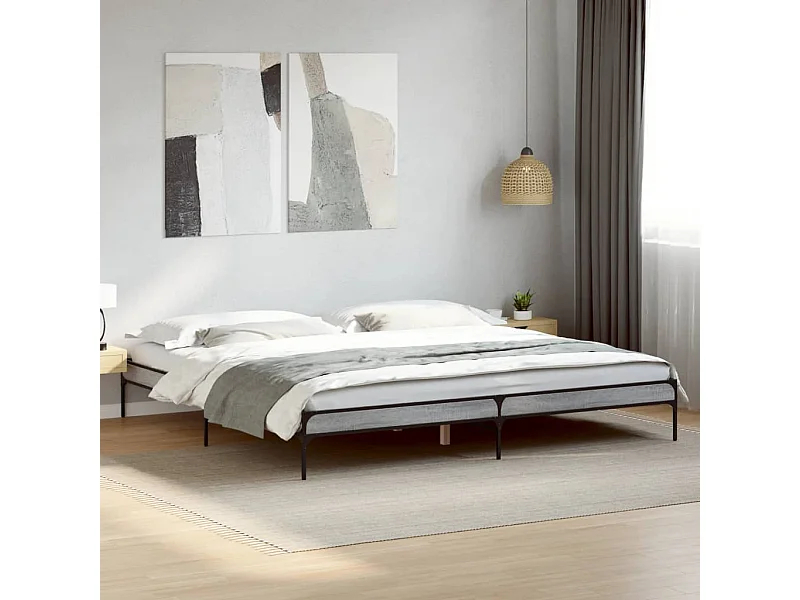 Cadre de lit sans matelas sonoma gris 200x200 cm