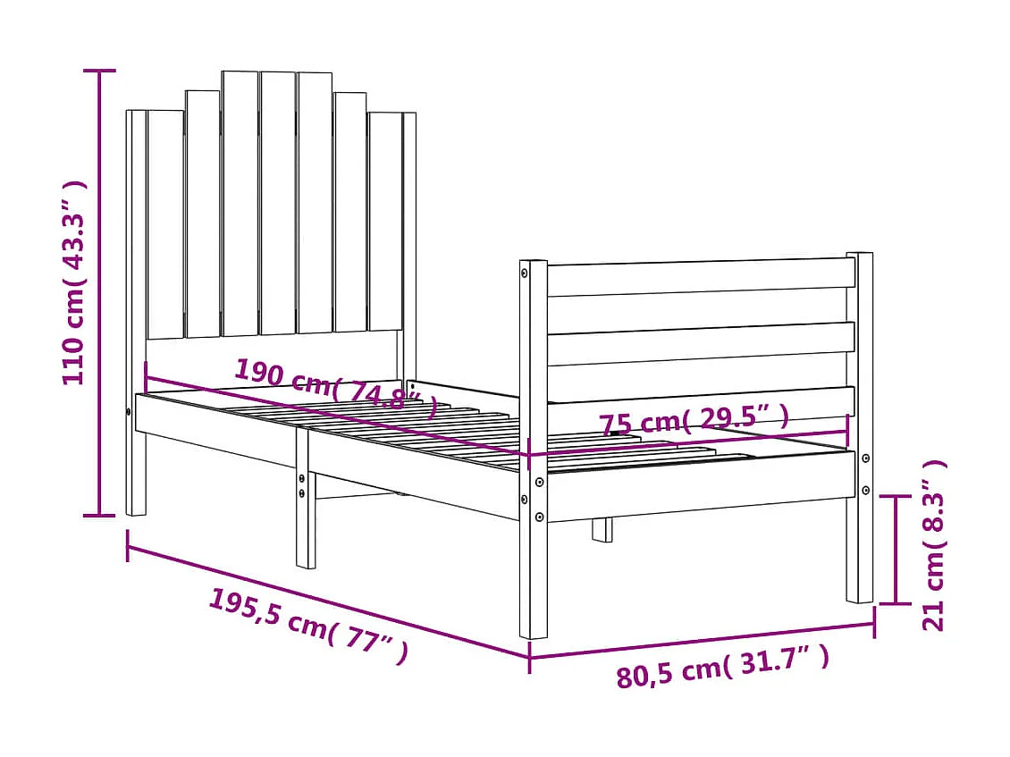 Cadre de lit sans matelas noir 140x190 cm similicuir