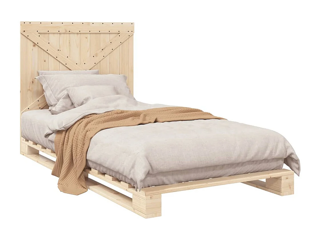 Giroletto con Testiera 100x200 cm Legno Massello di Pino