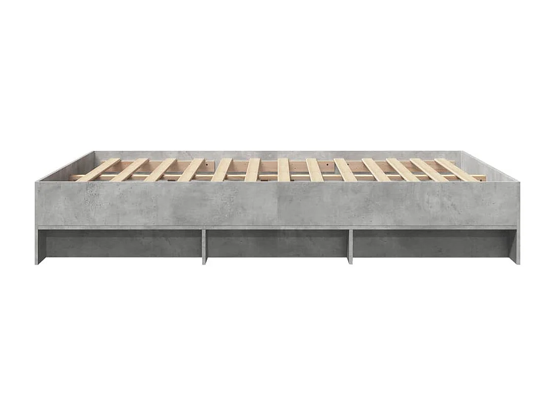 Cadre de lit sans matelas gris béton 150x200 cm bois ingénierie