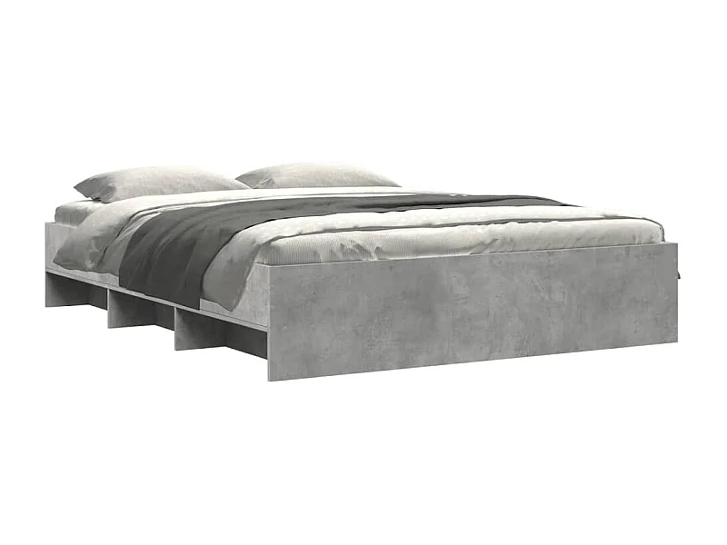 Cadre de lit sans matelas gris béton 150x200 cm bois ingénierie