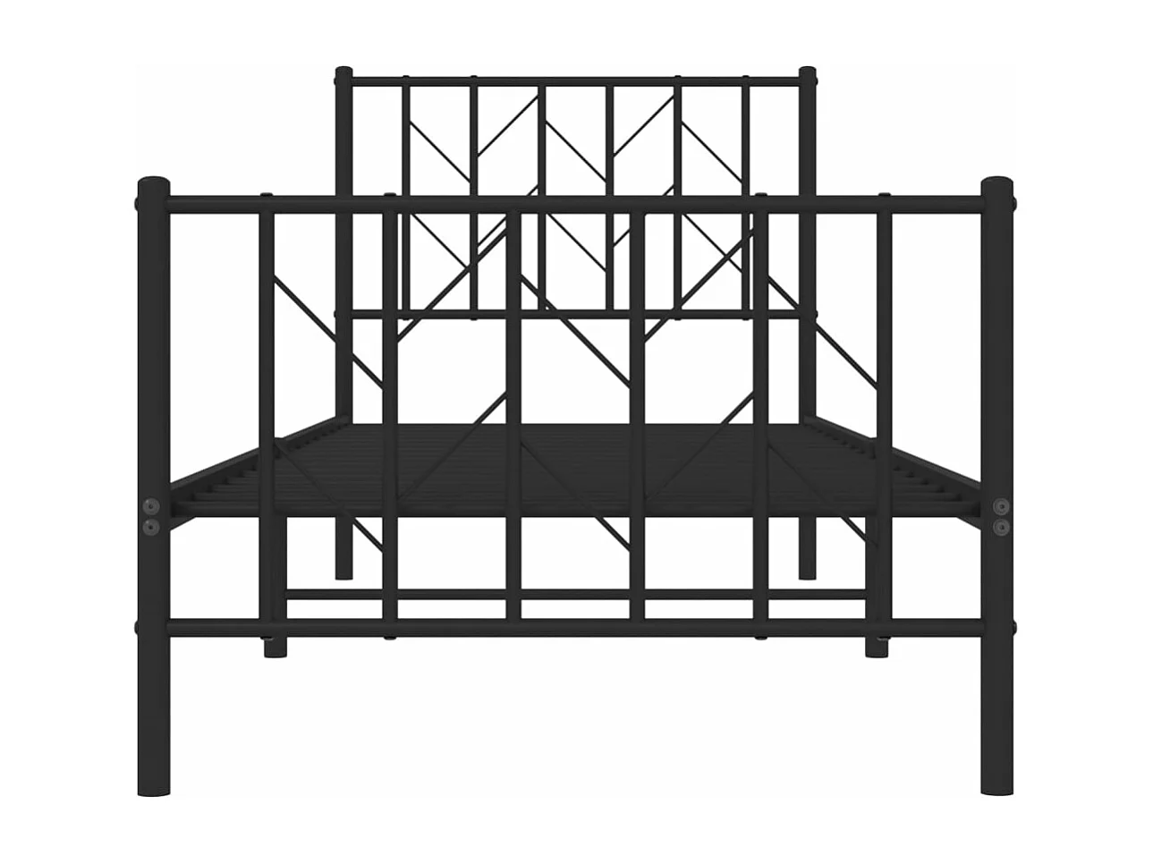 Cadre de lit métal sans matelas avec pied de lit noir 80x200 cm