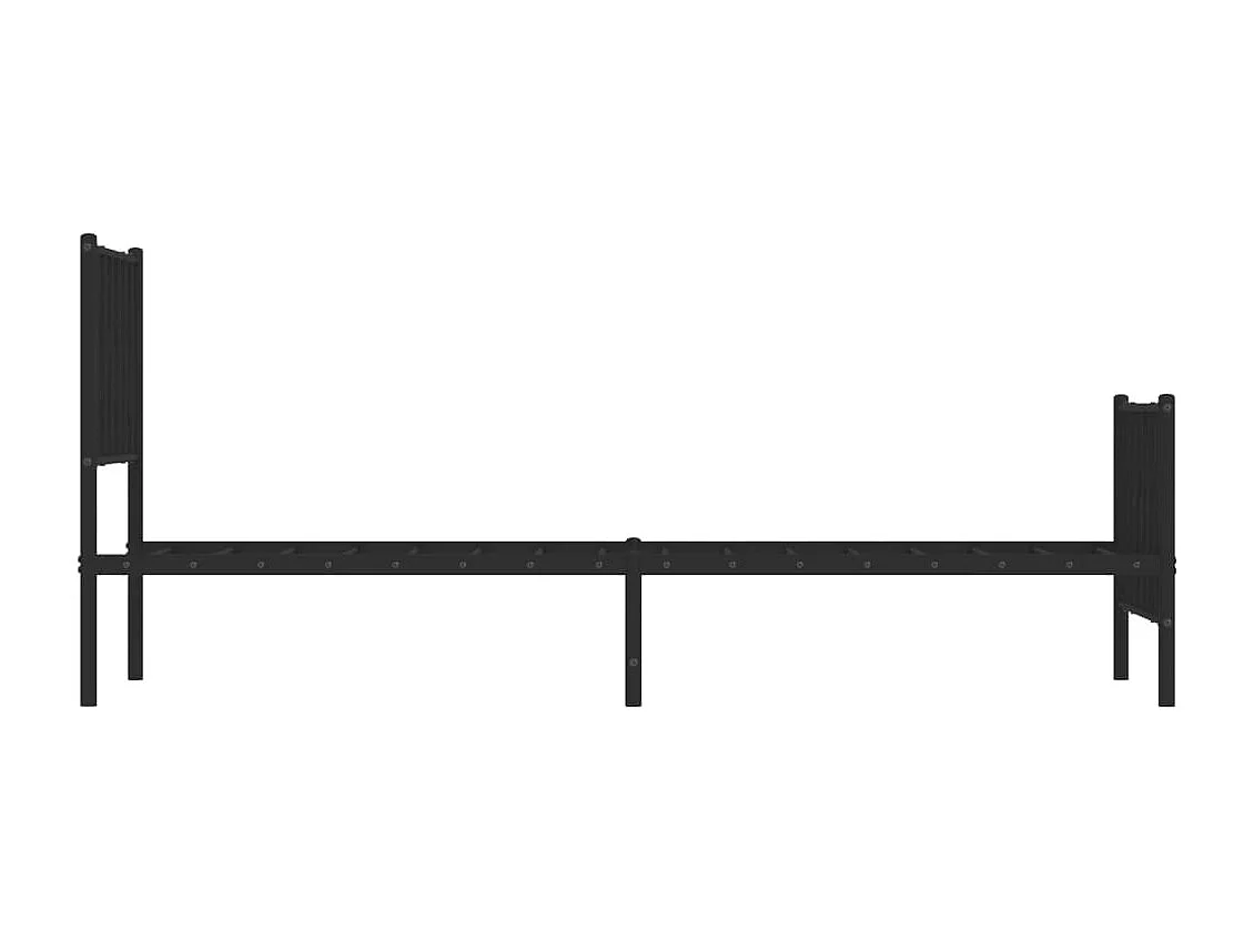 Cadre de lit métal sans matelas avec pied de lit noir 80x200 cm