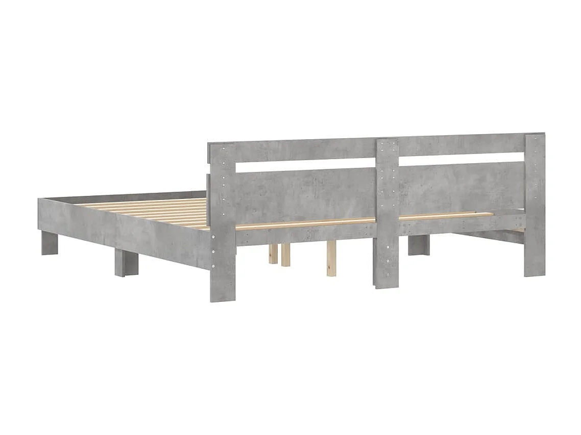 Cadre de lit sans matelas gris béton 160x200 cm