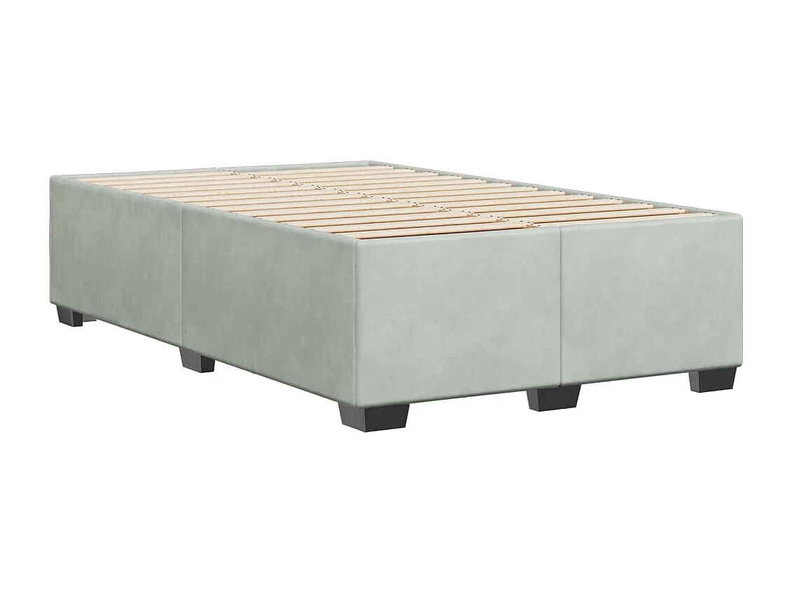 Cadre de lit sans matelas gris clair 120x200 cm velours