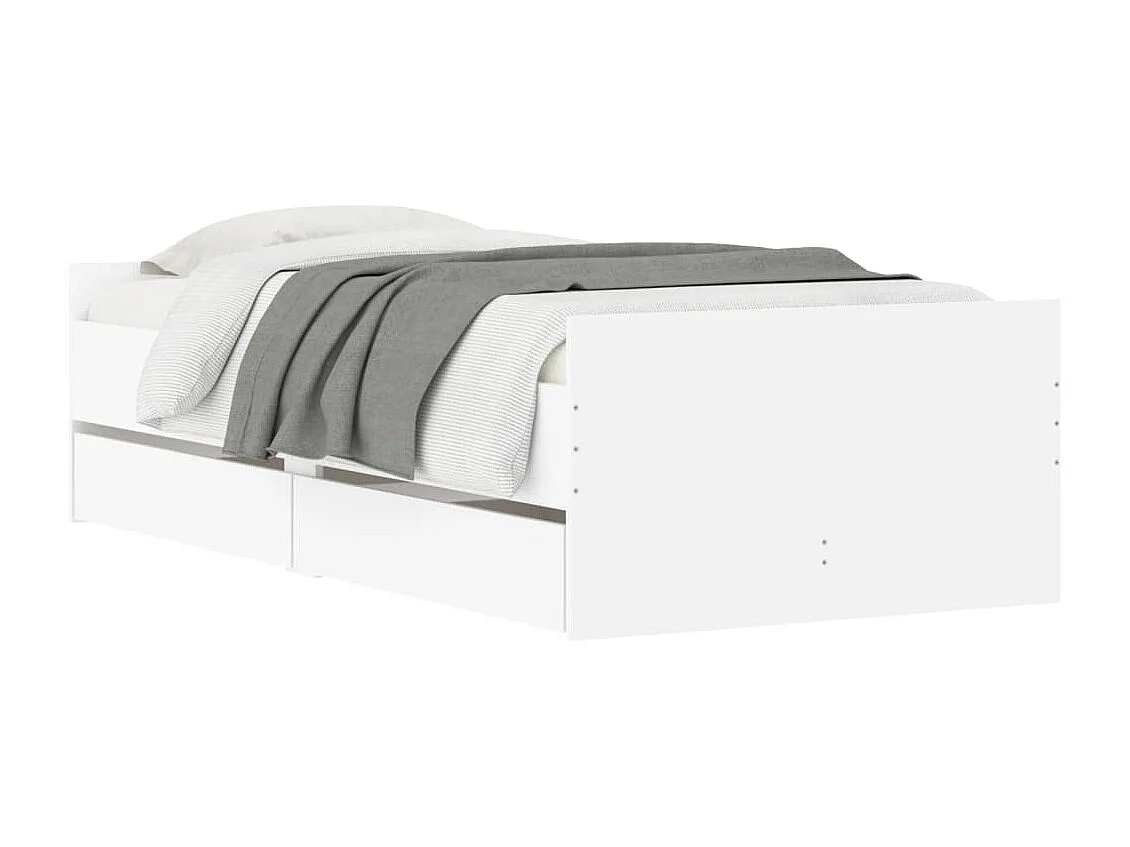 Cadre de lit sans matelas blanc 75x190 cm