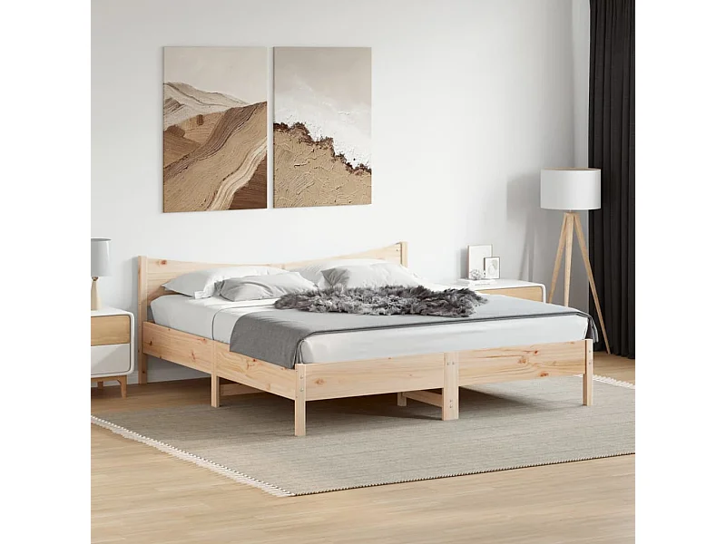 Cadre de lit sans matelas 180x200 cm bois massif de pin