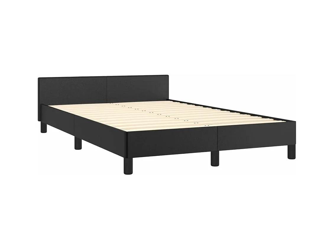 Cadre de lit sans matelas noir 120x190 cm similicuir
