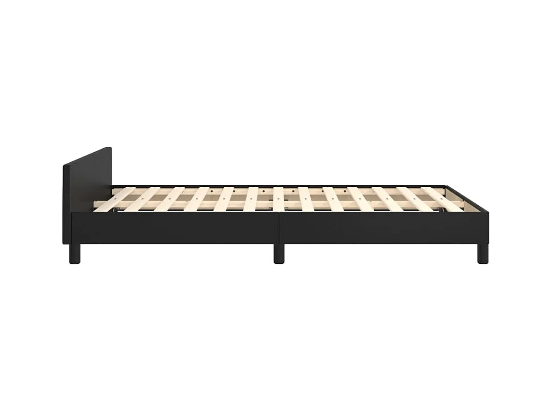 Cadre de lit sans matelas noir 120x190 cm similicuir