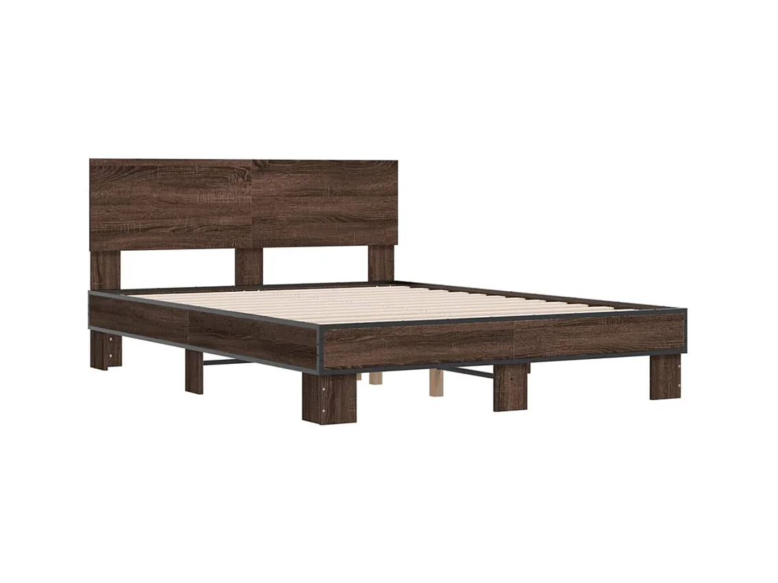 Cadre de lit sans matelas chêne marron 120x200 cm
