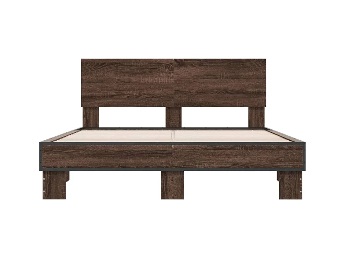 Cadre de lit sans matelas chêne marron 120x200 cm