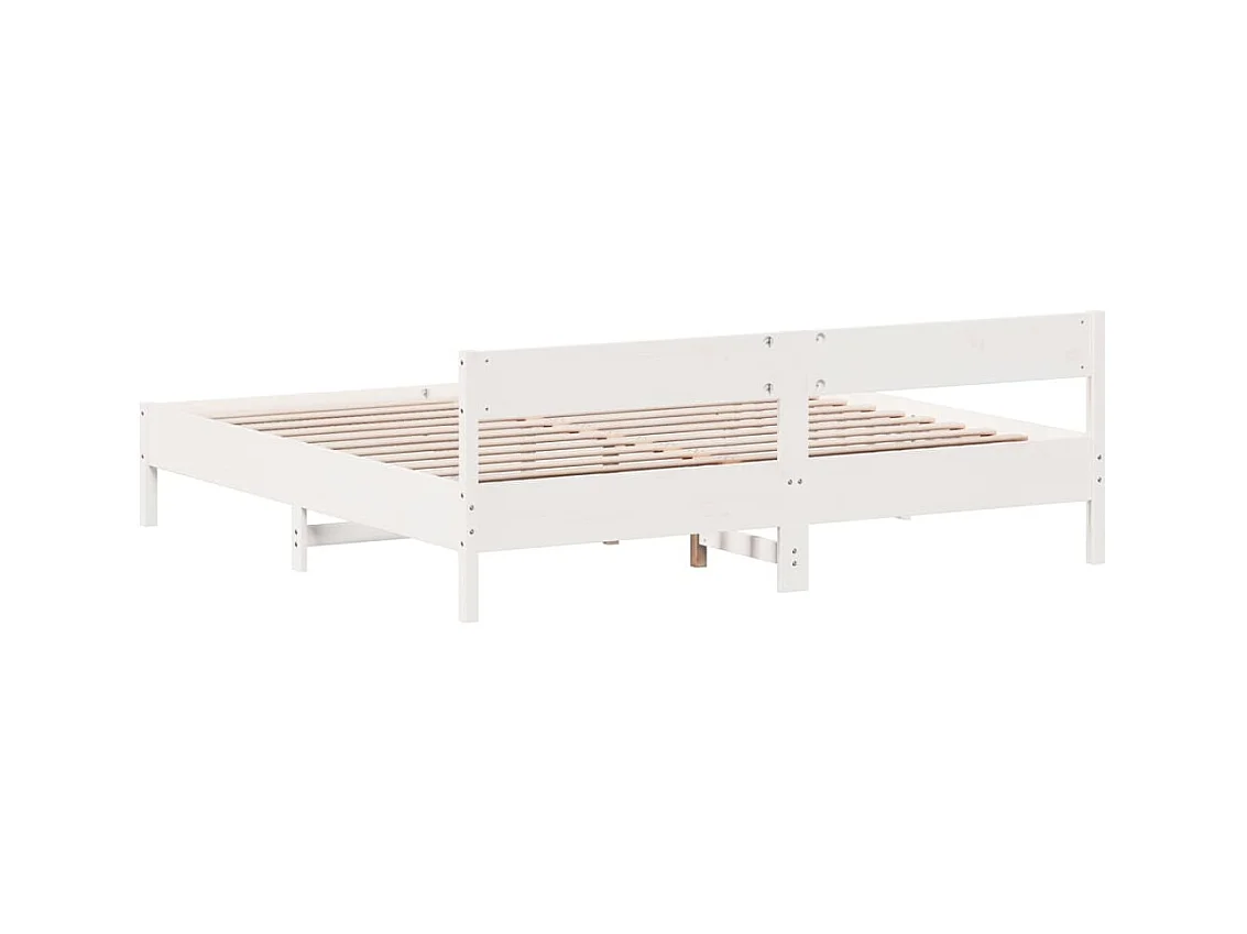 Bedframe zonder matras massief grenenhout wit 180x200 cm