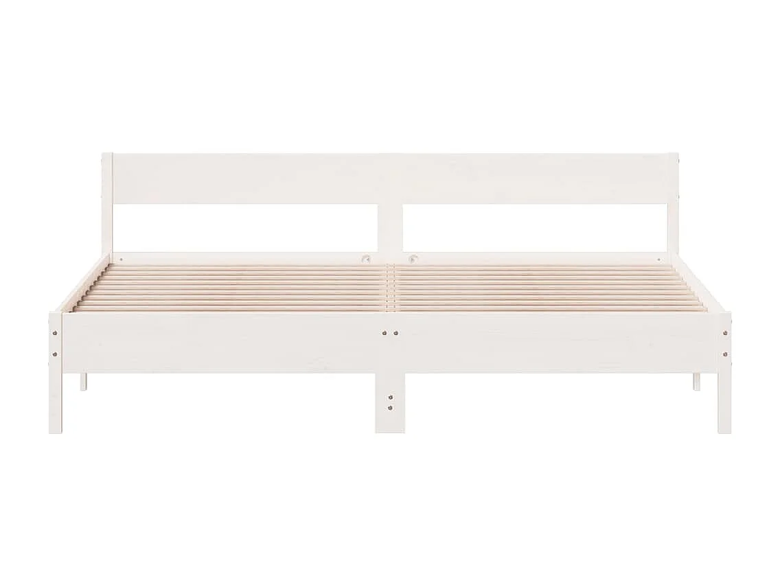 Cama sem colchão 180x200 cm madeira de pinho maciça branco