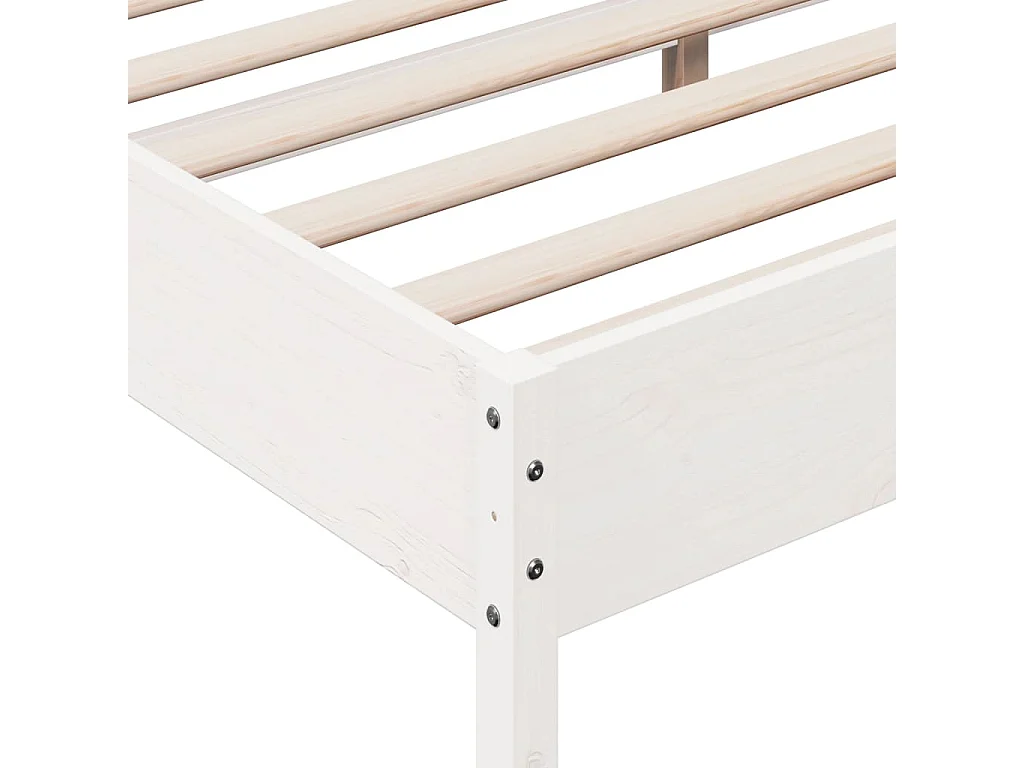 Cama sem colchão 180x200 cm madeira de pinho maciça branco