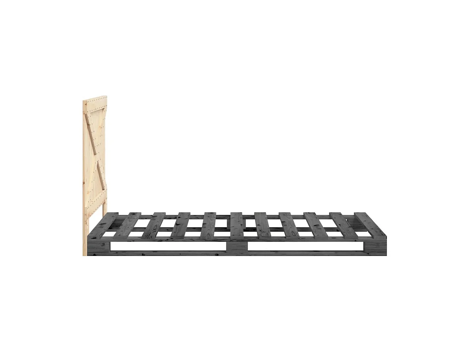 Estructura de cama con cabecero madera de pino gris 100x200cm