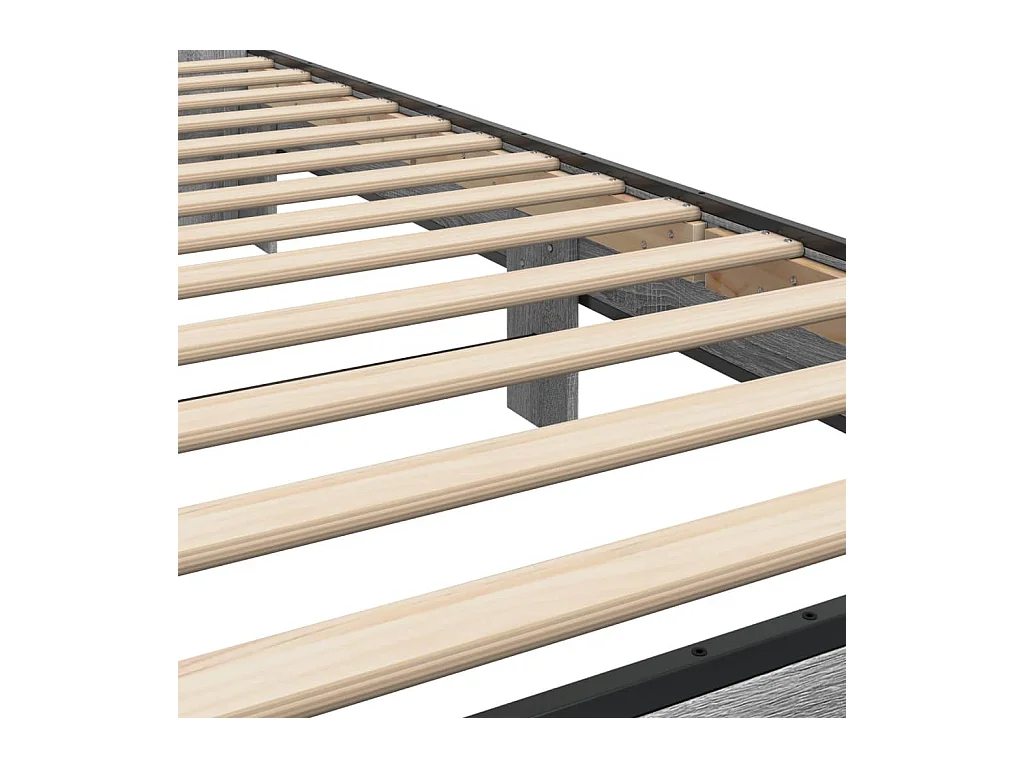 Bettgestell Grau Sonoma 100x200 cm Holzwerkstoff und Metall