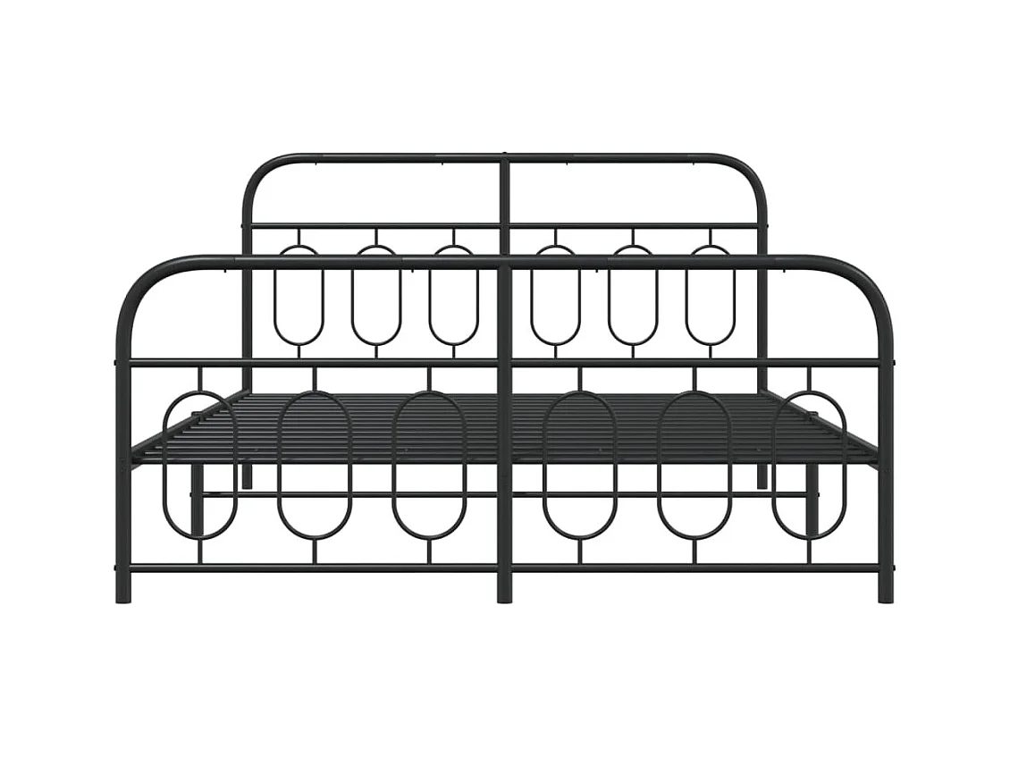 Bedframe met hoofd- en voeteneinde metaal zwart 150x200 cm