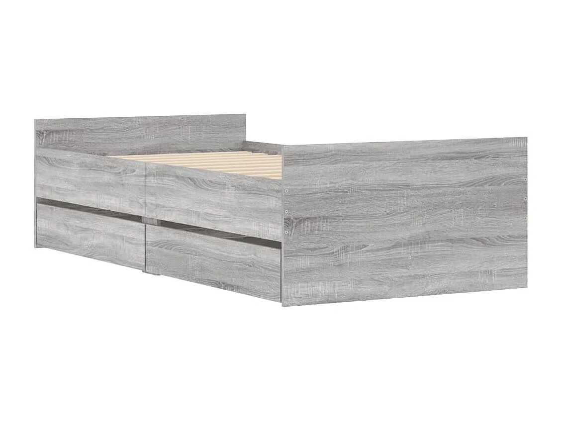 Cadre de lit sans matelas sonoma gris 75x190 cm