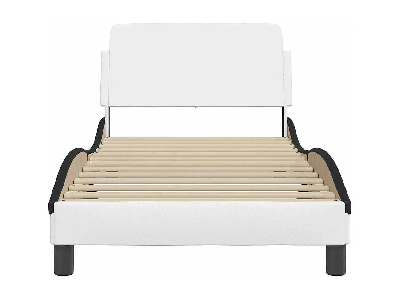 Cadre de lit sans matelas blanc et noir 90x200 cm similicuir