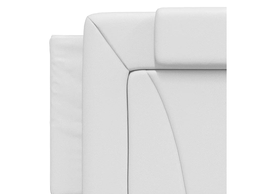 Estrutura cama c/ cabeceira 160x200 cm couro artificial branco