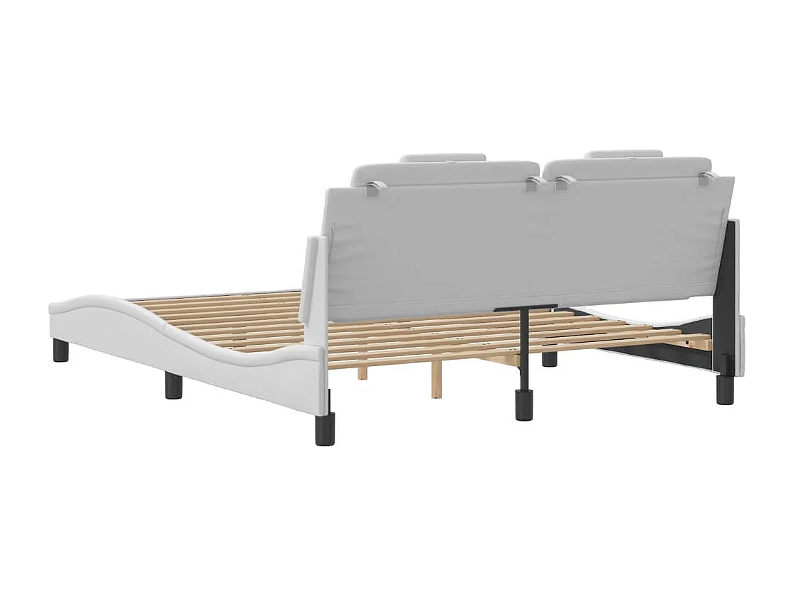 Cadre de lit sans matelas blanc 160x200 cm similicuir