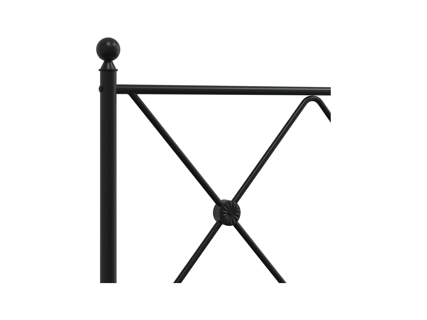 Cadre de lit métal sans matelas et tête de lit noir 160x200 cm