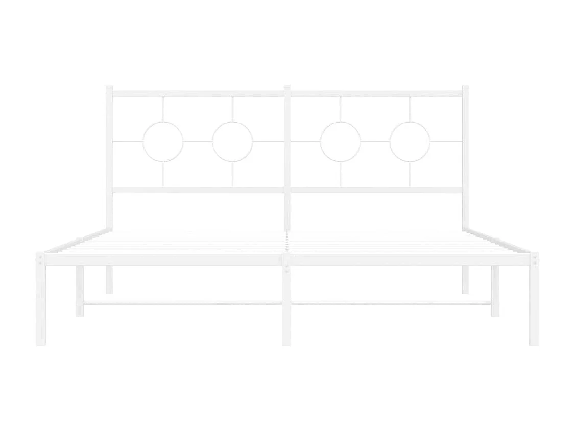 Estrutura de cama com cabeceira 150x200 cm metal branco