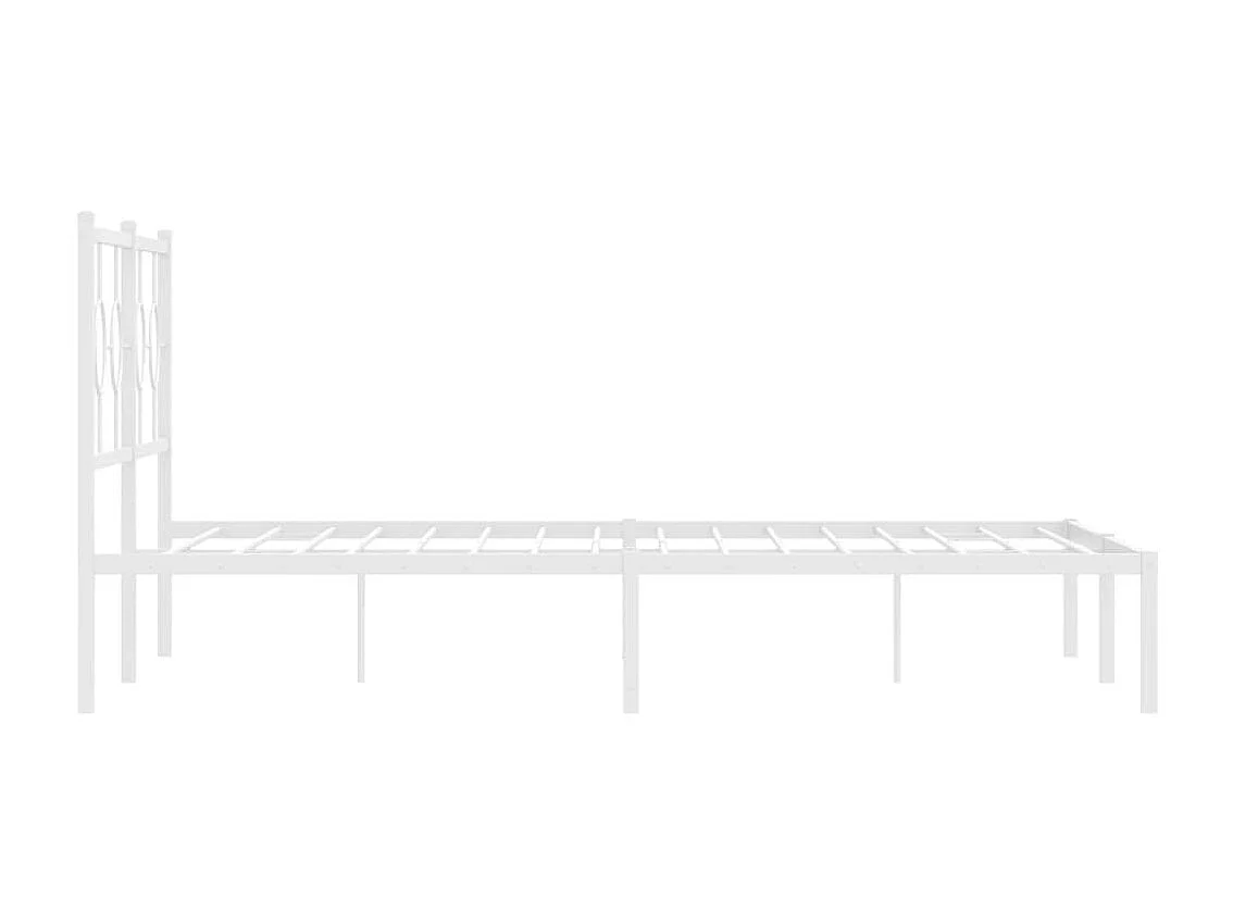 Estrutura de cama com cabeceira 150x200 cm metal branco