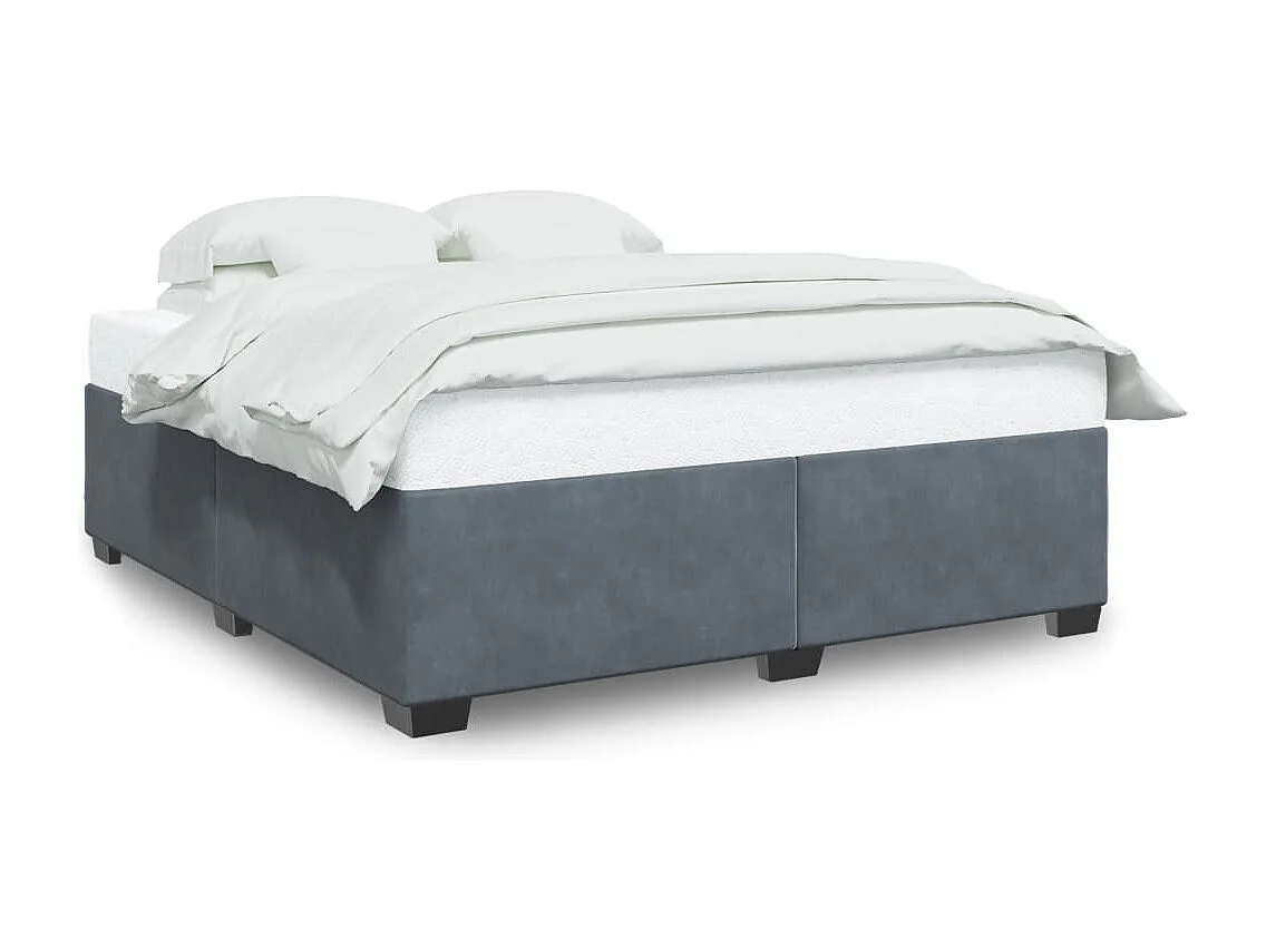 Cadre de lit sans matelas gris foncé 180x200 cm velours