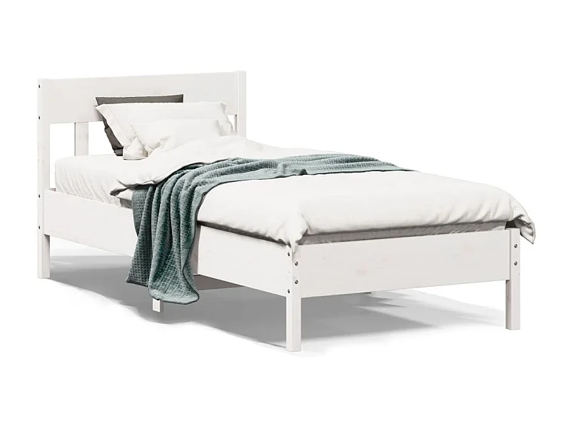 Bedframe zonder matras massief grenenhout wit 90x190 cm
