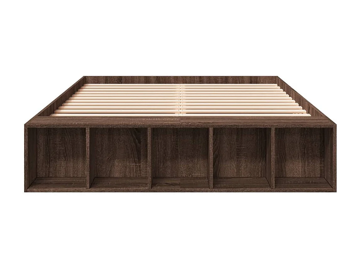 Bedframe bewerkt hout bruin eikenkleur 135x190 cm