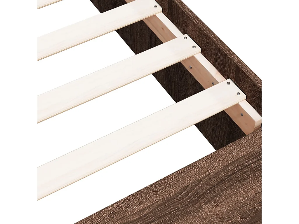 Estrutura de cama 135x190cm derivados madeira carvalho castanho