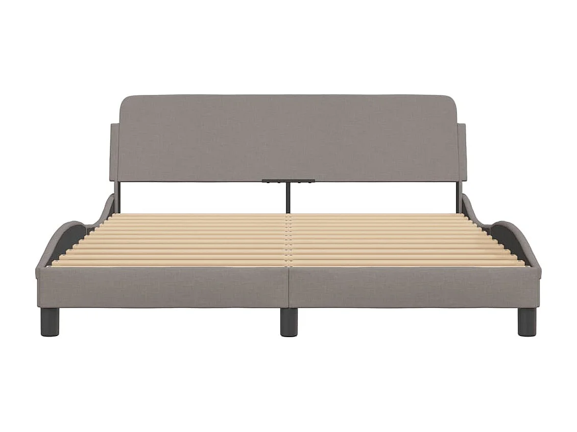 Cadre de lit sans matelas taupe 160x200 cm tissu