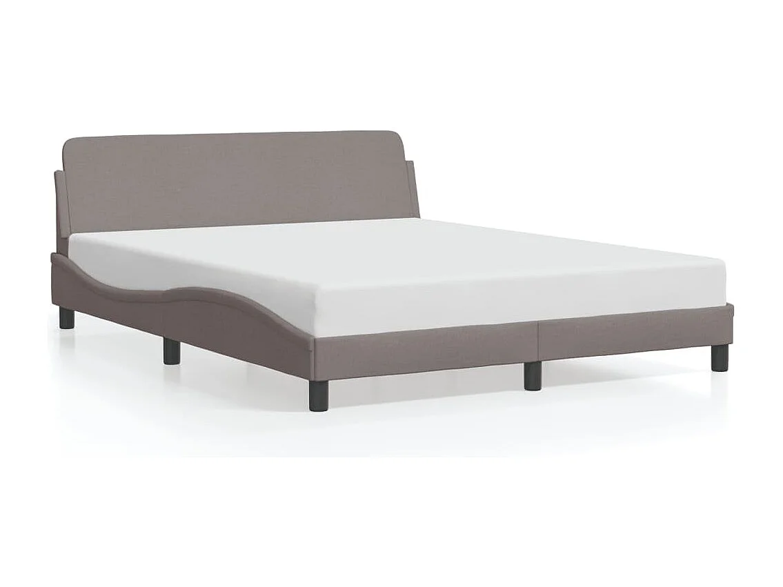 Cadre de lit sans matelas taupe 160x200 cm tissu