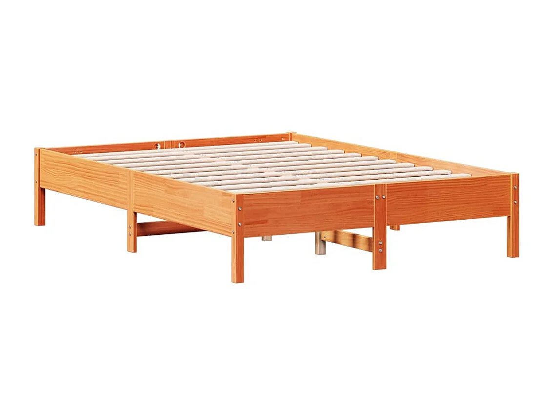 Cadre de lit sans matelas cire marron 120x190cm bois pin massif