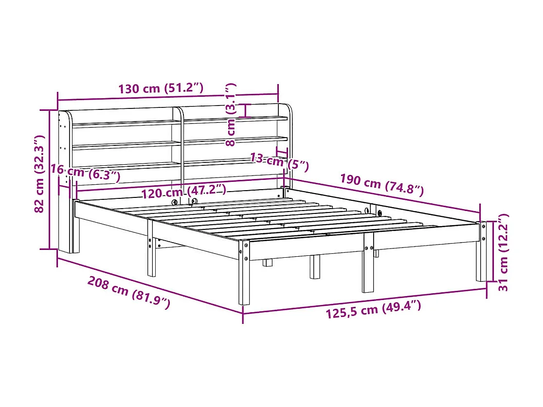 Giroletto Cassetti Rovere Sonoma 120x190 cm Legno Multistrato
