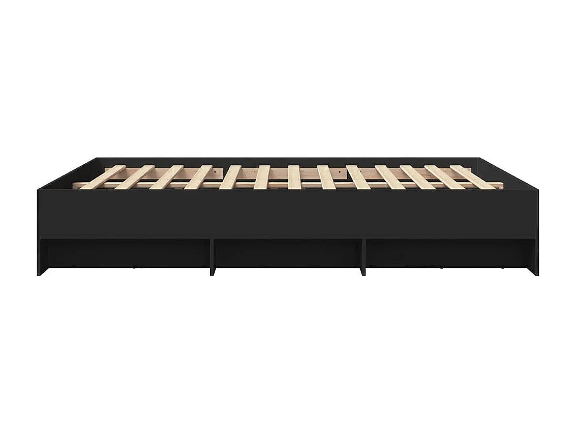 Cadre de lit sans matelas noir 160x200 cm bois d'ingénierie