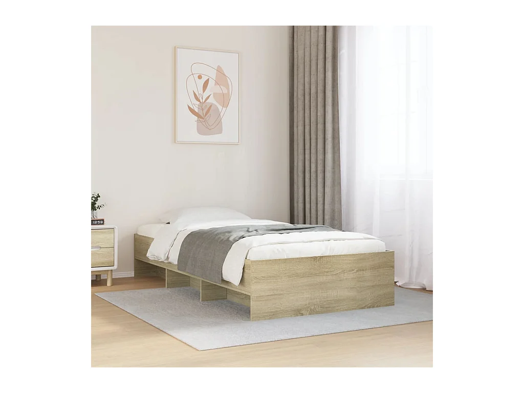 Bedframe zonder matras hout sonoma eikenkleurig 75x190 cm