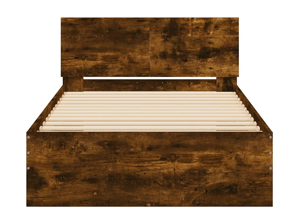 Cadre de lit sans matelas avec tête de lit chêne fumé 100x200cm