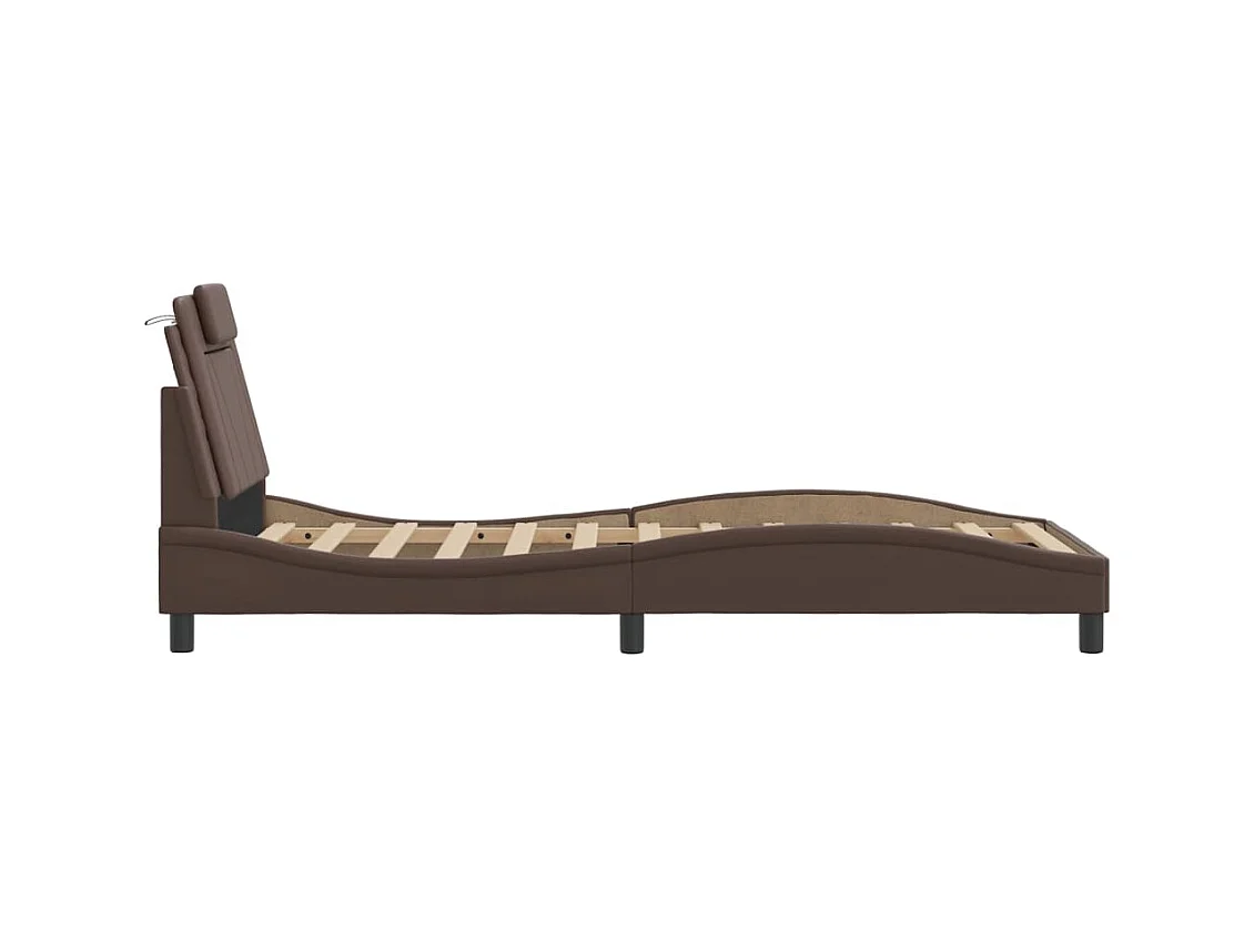 Giroletto con Testiera Marrone 90x190 cm in Similpelle