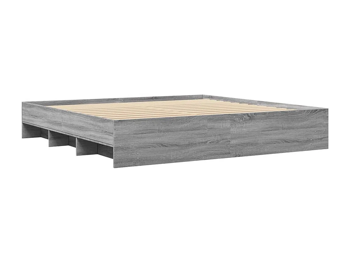 Bedframe bewerkt hout grijs sonoma eikenkleurig 180x200 cm